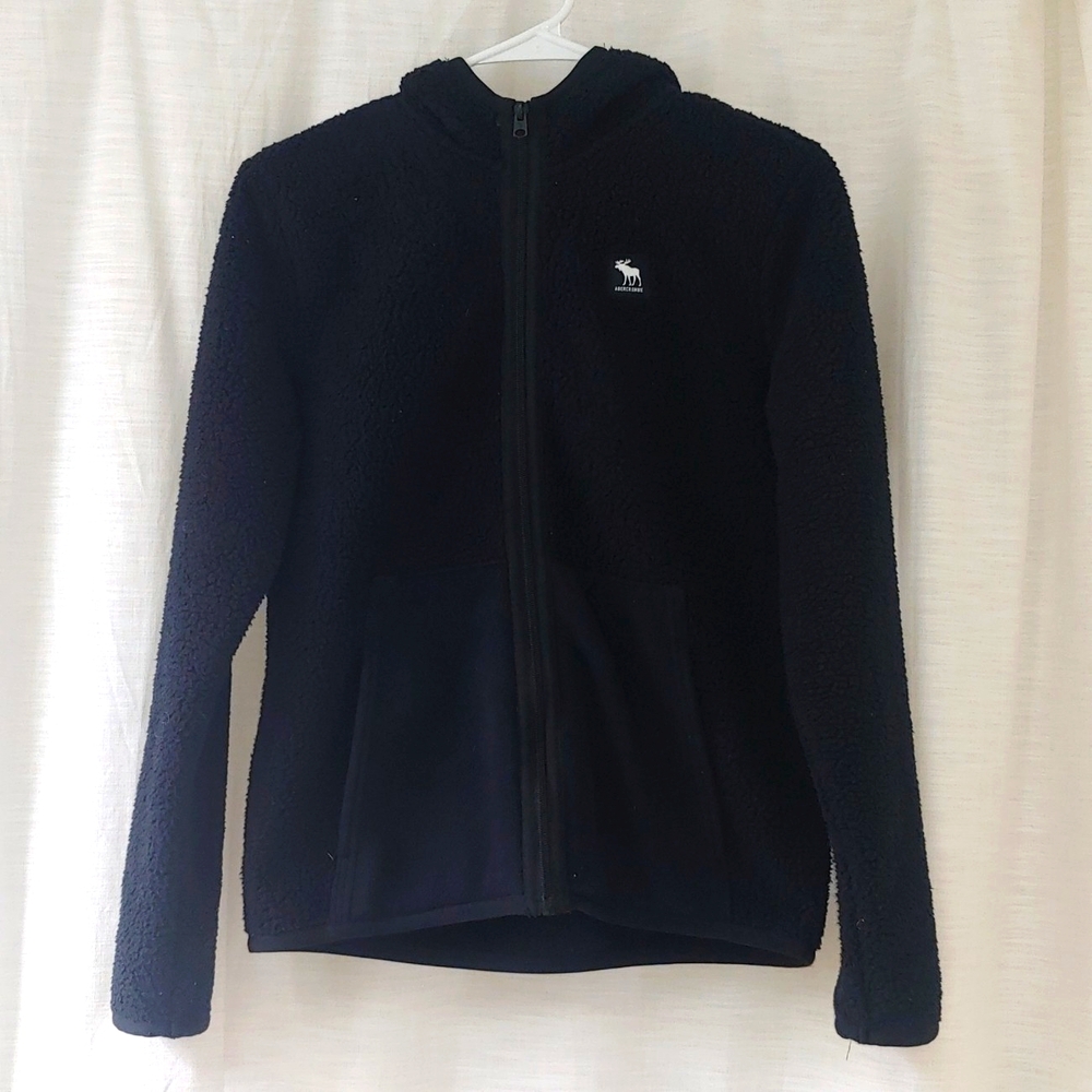Abercrombie Kids black fleece zip-up hoodie boys sz 14
